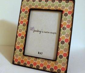 5x7 Wood Photo Frame Cute Flower Print
